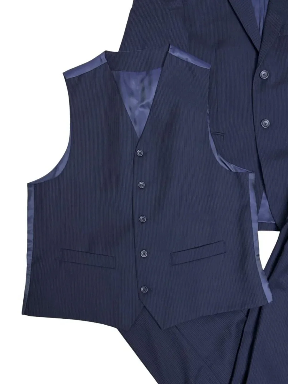 ALFRED SUNG 3-PC SUIT WOOL Luxury Blazer Dress Pants Business Casual Mens 40S